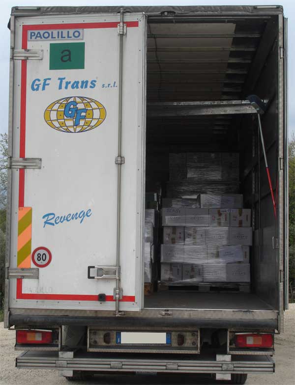 Posteriore Camion Bianco - Trasporti Nazionali Avellino